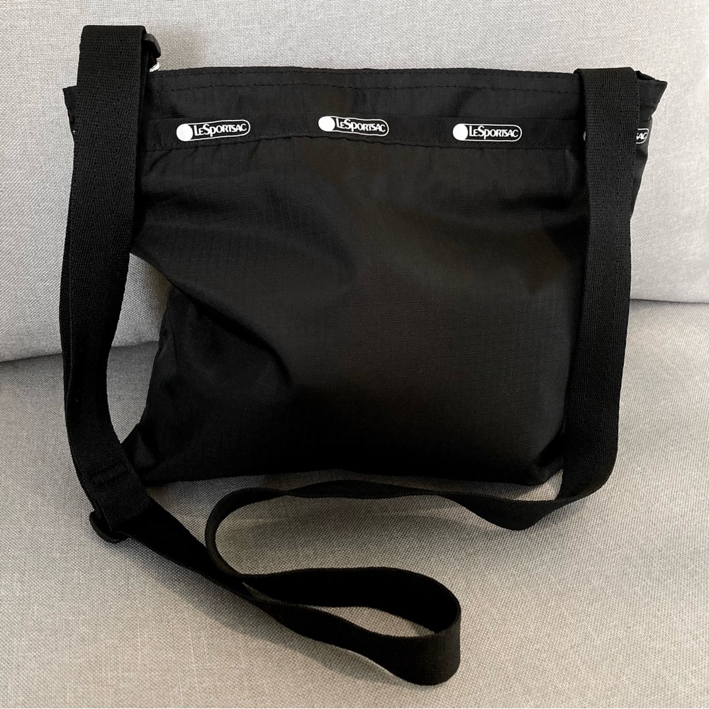 ♣️ LeSportsac Black Nylon Crossbody Bag Lightweight Travel Shoulder Purse - Picture 9 of 9